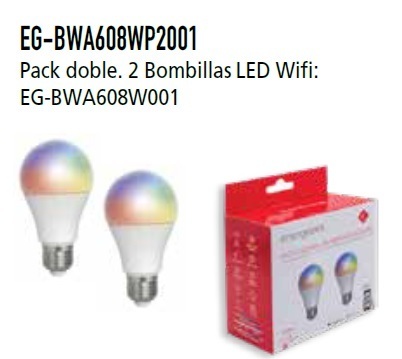 2 BOMB WIFI A60 8W 806LM RGB+CCT ENERGEEKS EG-BWA608WP2001